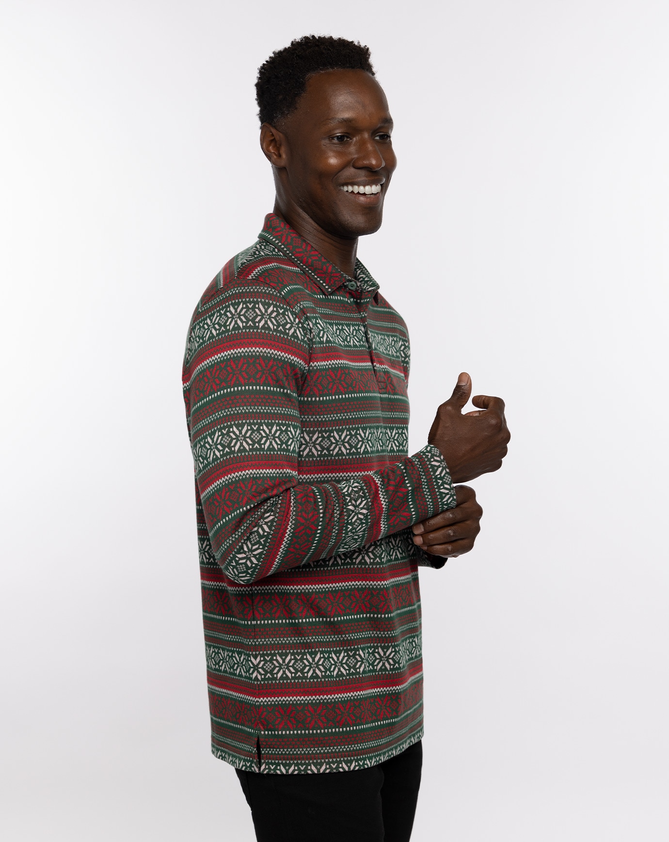 PURE GOLD LONG SLEEVE POLO Image Thumbnail 1