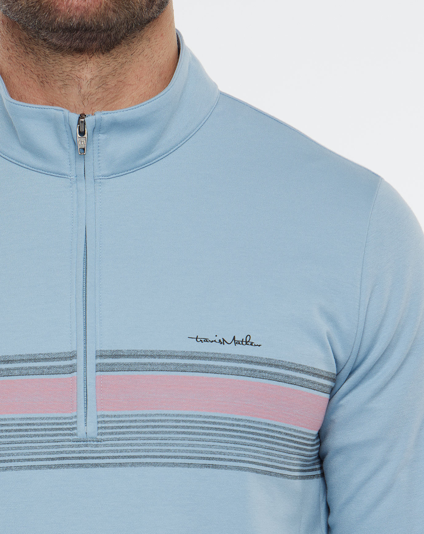 UPGRADED STRIPED QUARTER ZIP Image Thumbnail 5