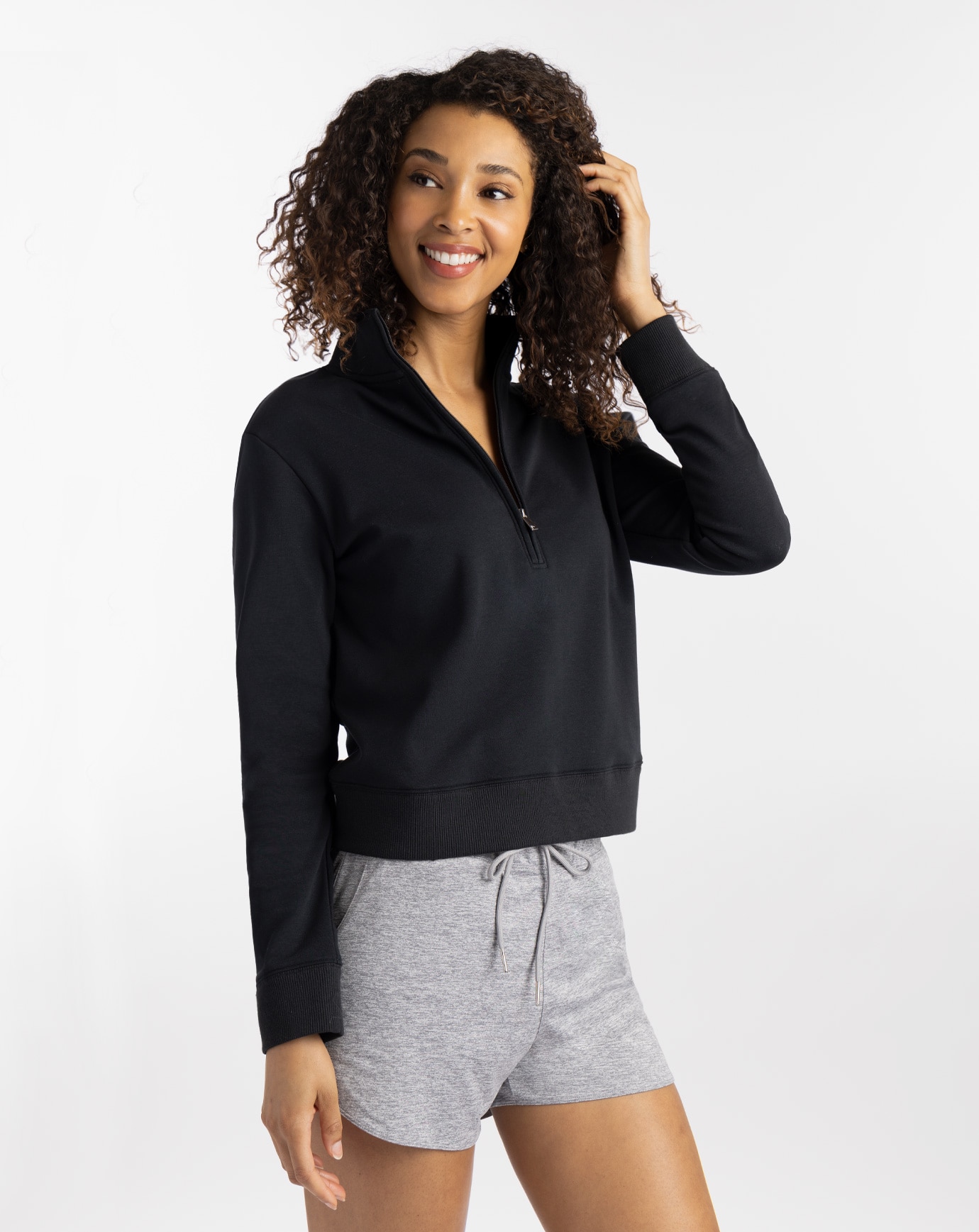 MENDOCINO HALF ZIP_1LA006_0BLK_