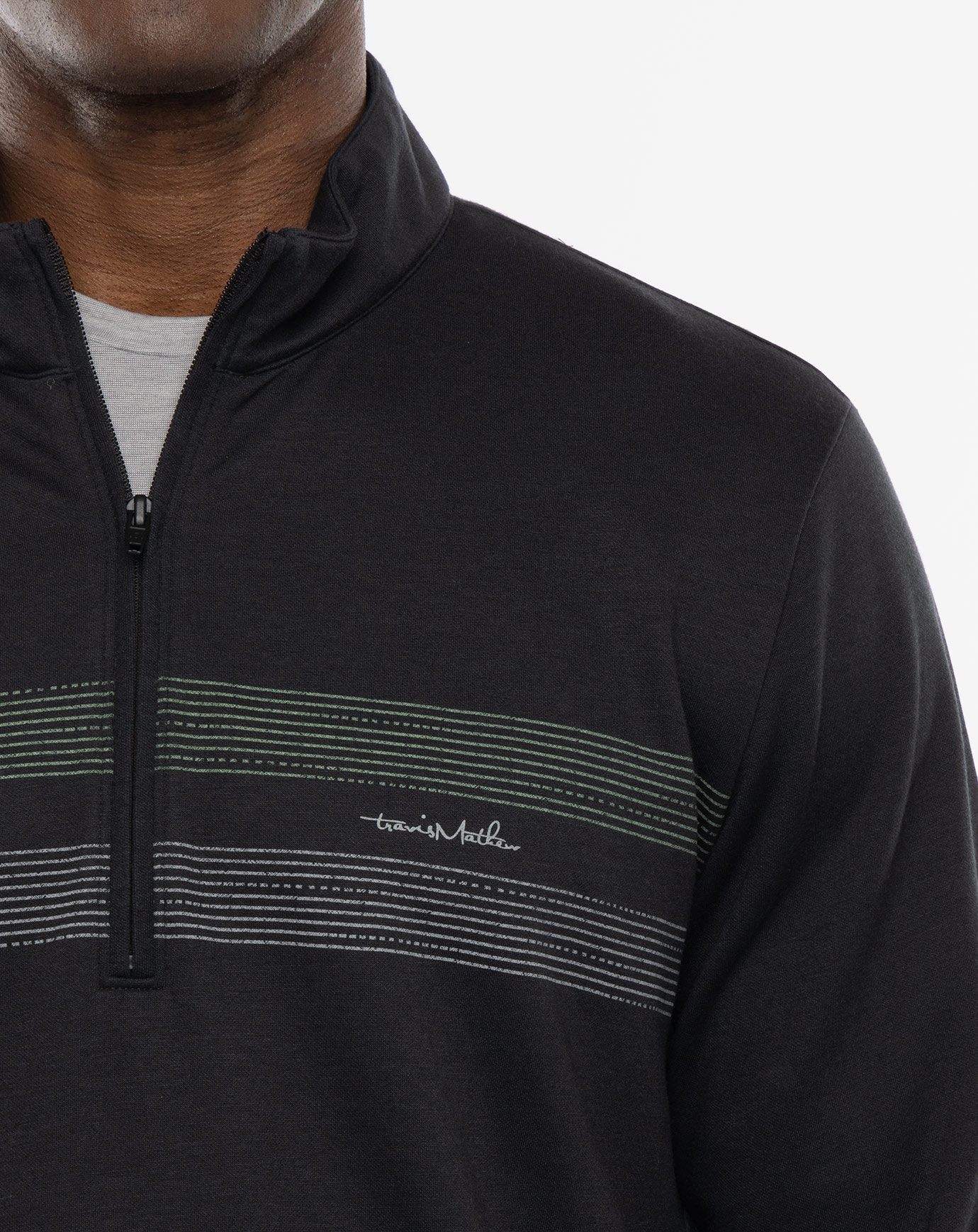 UPGRADED STRIPED QUARTER ZIP Image Thumbnail 5