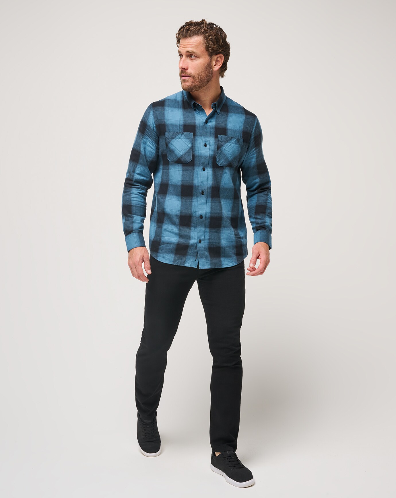 CLOUD FLANNEL PLAID BUTTON-UP Image Thumbnail 5