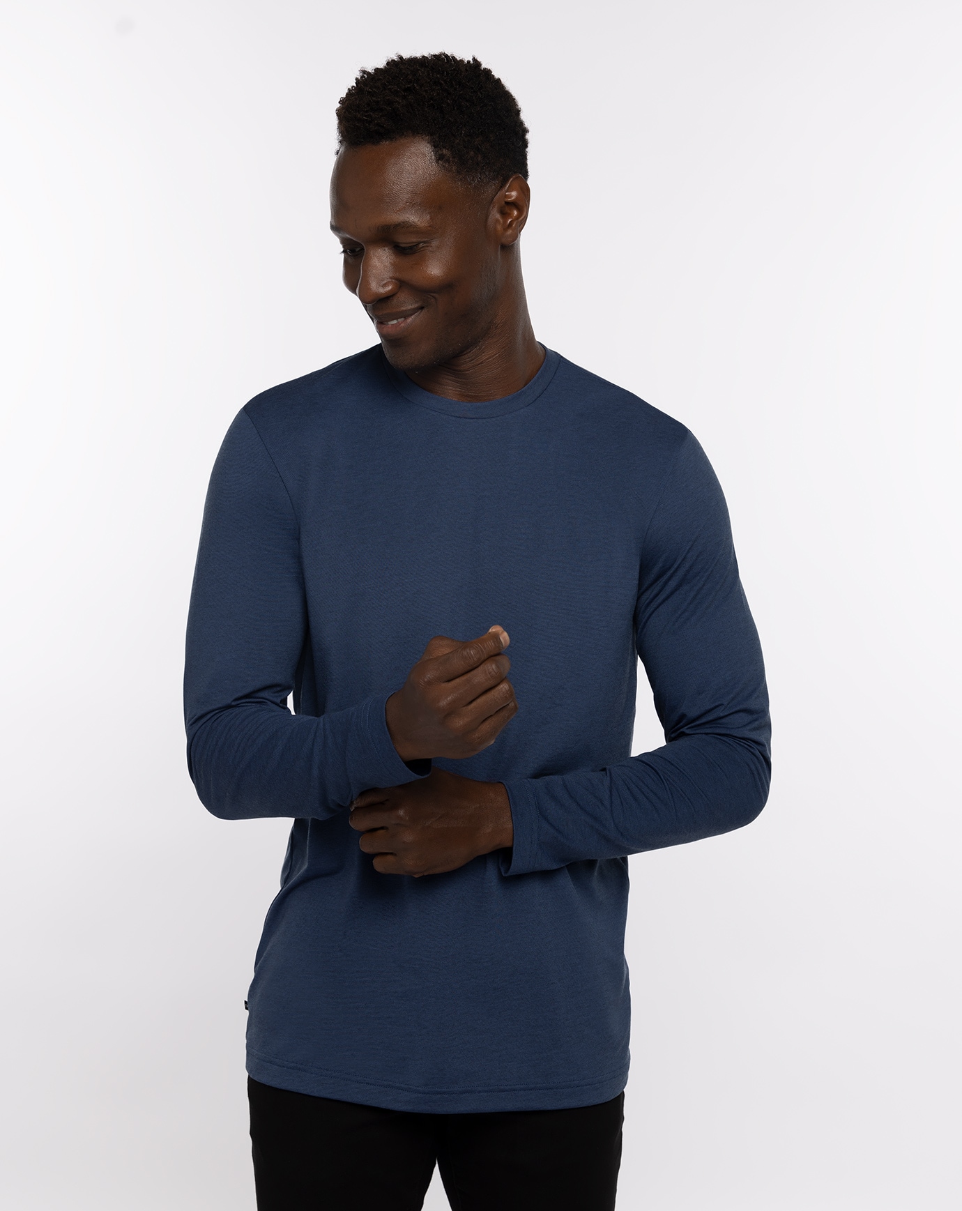 Navy long discount sleeve tee