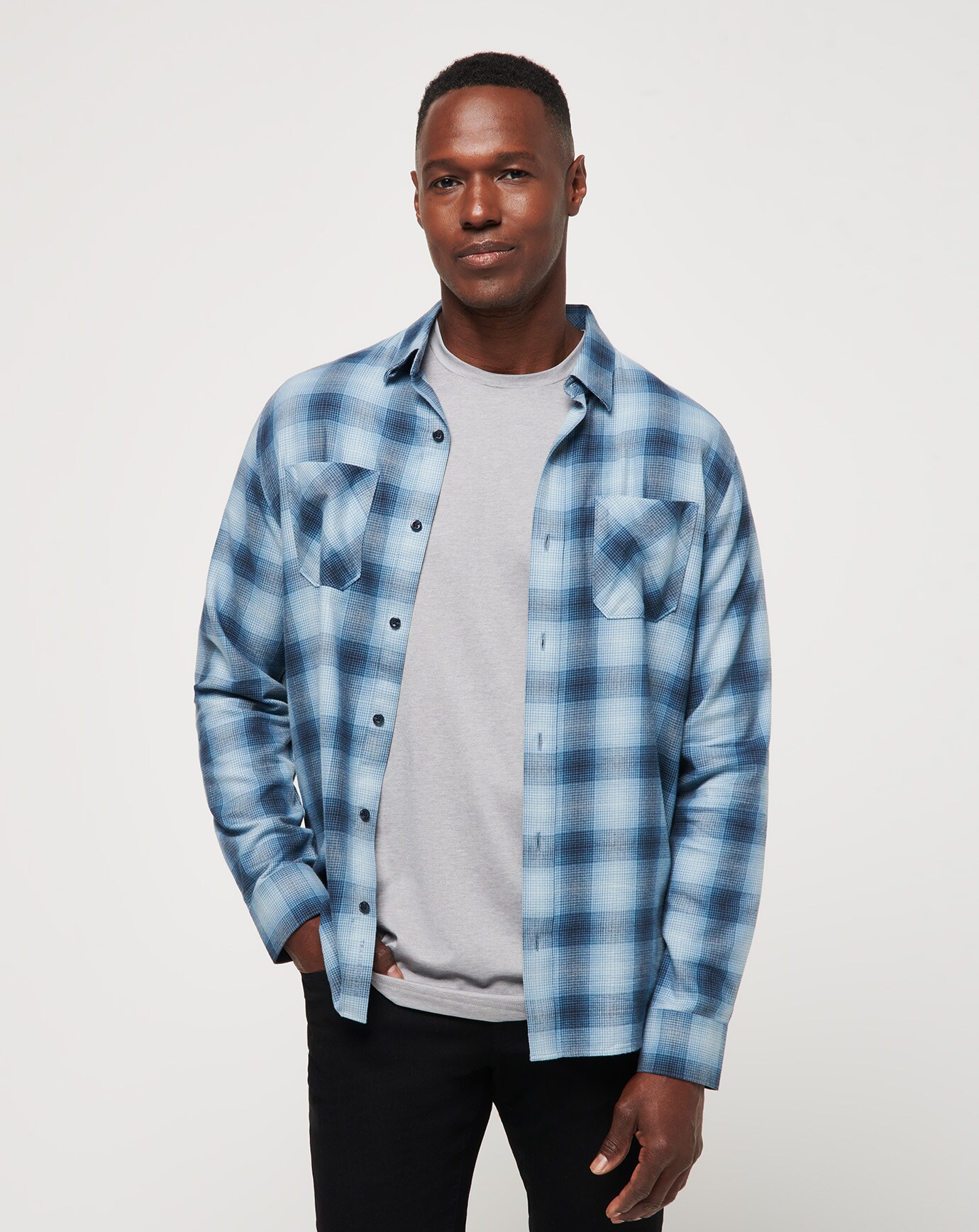 CLOUD FLANNEL PLAID BUTTON-UP Image Thumbnail 5