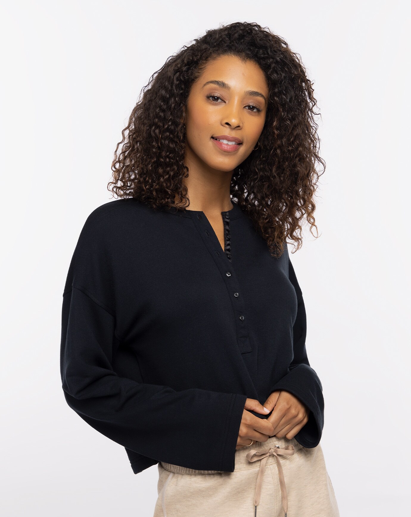 Beacon imay tie shop sleeve knit top