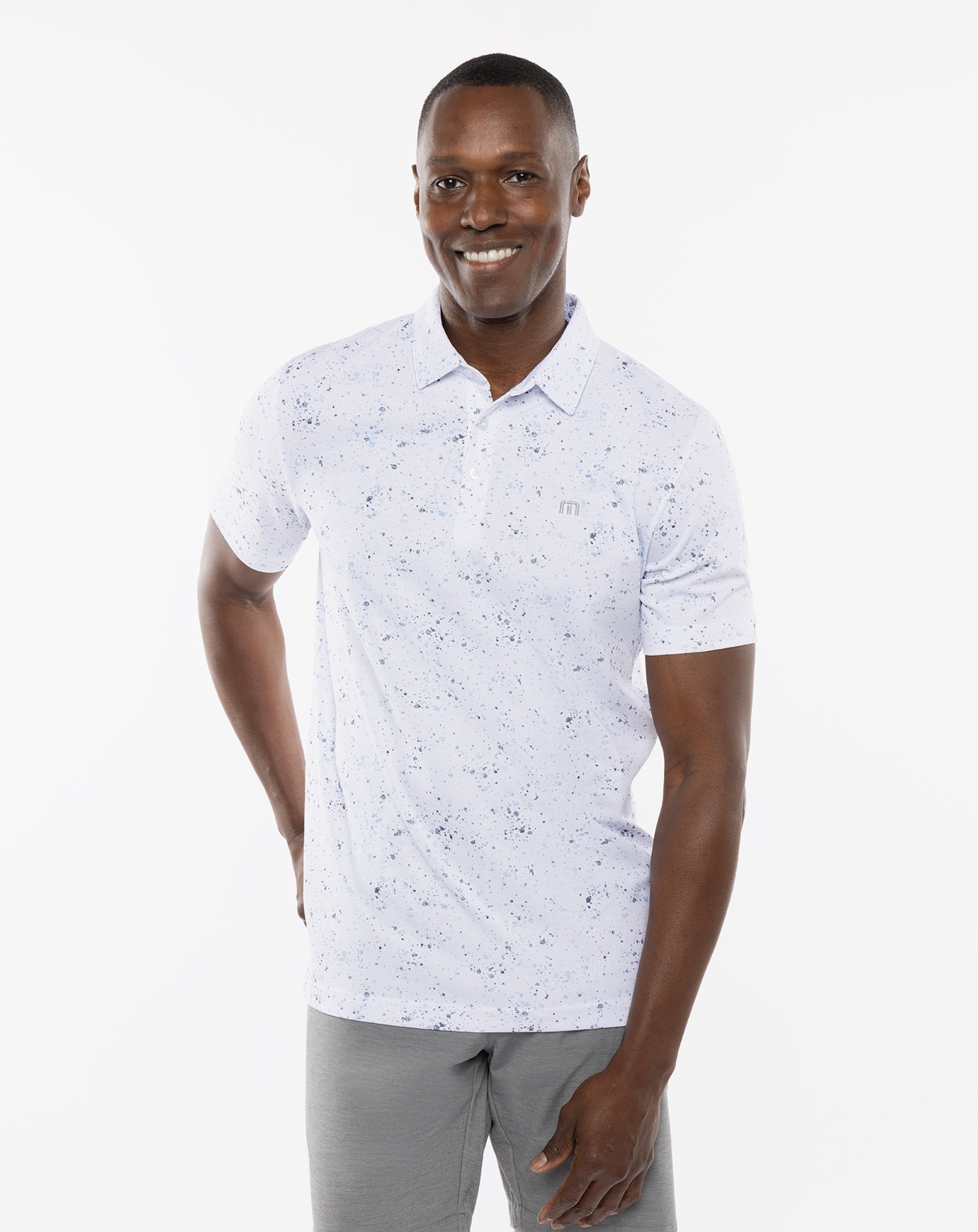 White hot sale floral polo