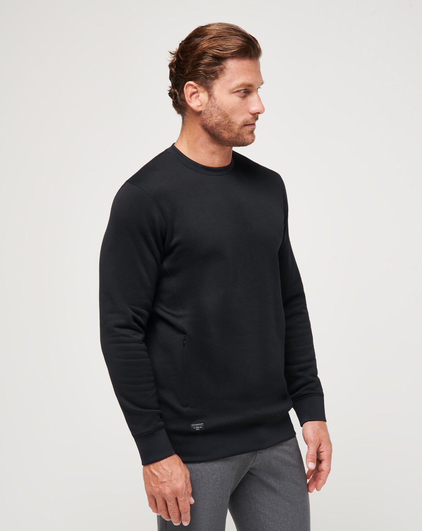 Mens fleece crew sales