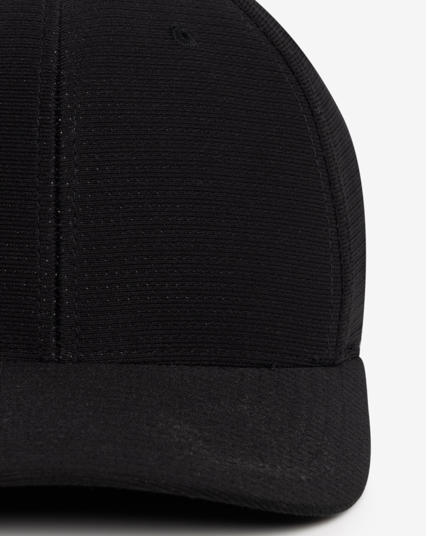 black fitted hat