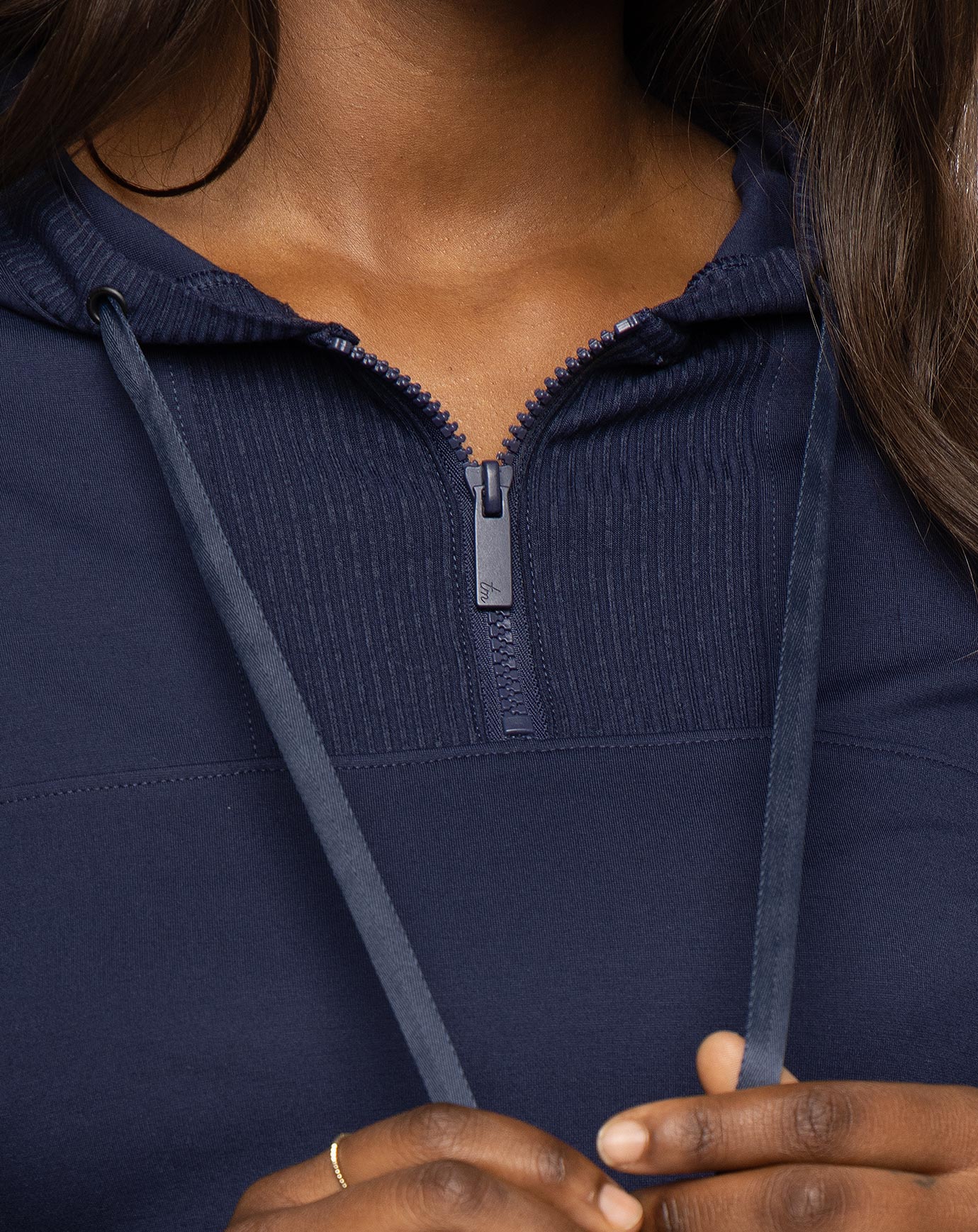 HORIZON LINE 1/4 ZIP PONTE HOODIE Image Thumbnail 2