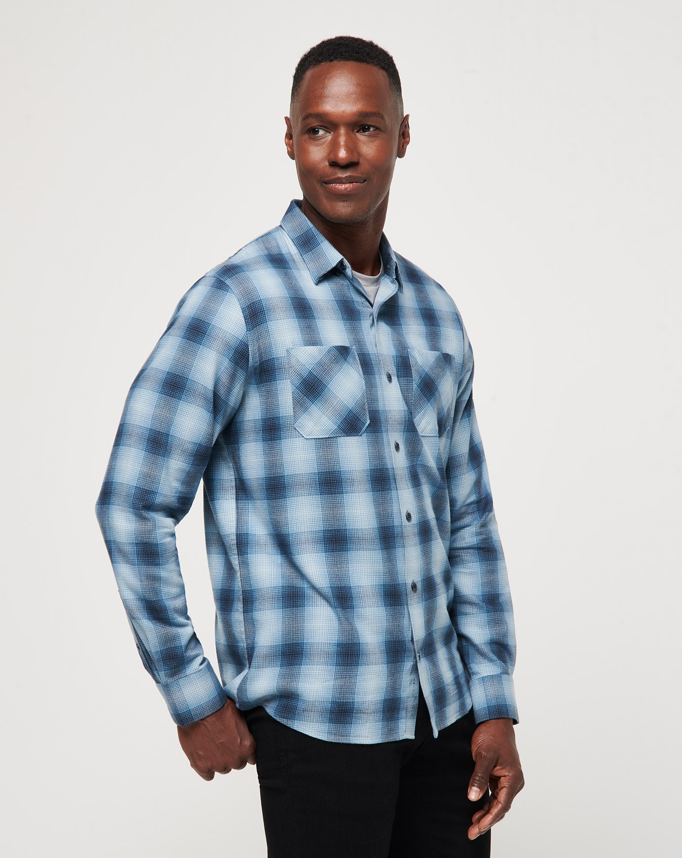 CLOUD FLANNEL PLAID BUTTON-UP Image Thumbnail 2