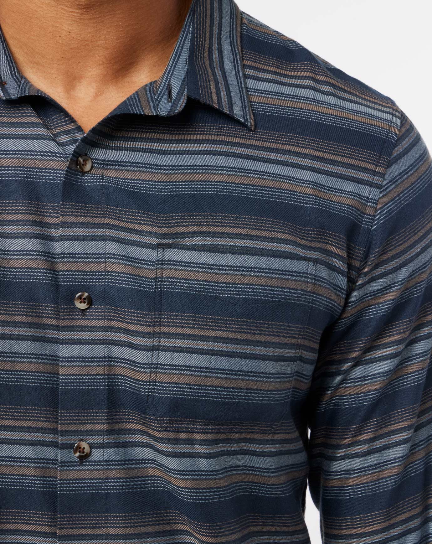 CLOUD FLANNEL STRIPE BUTTON-UP Image Thumbnail 4