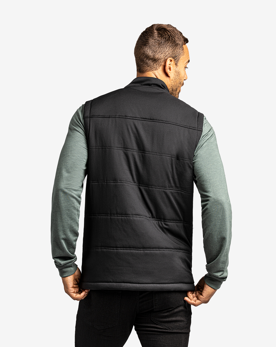 TravisMathew Men's Interlude Puffer Golf Vest, Medium, Black