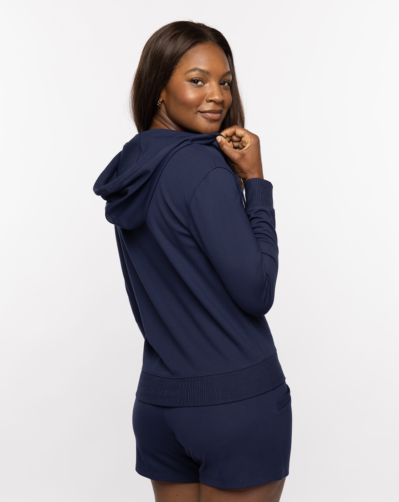 HORIZON LINE 1/4 ZIP PONTE HOODIE Image Thumbnail 1