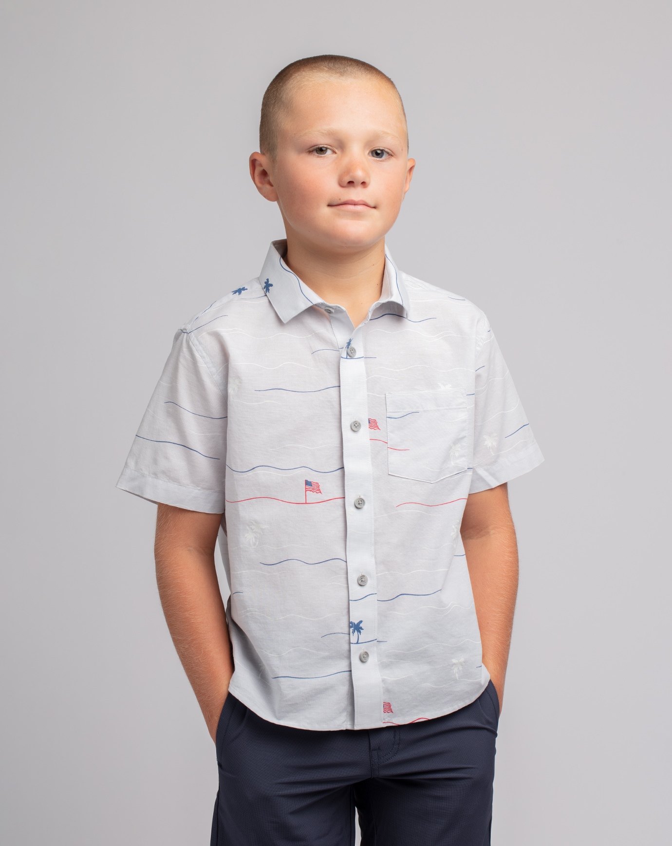 STAR SPANGLED BANNER YOUTH BUTTON-UP_1BS120_0HMC_