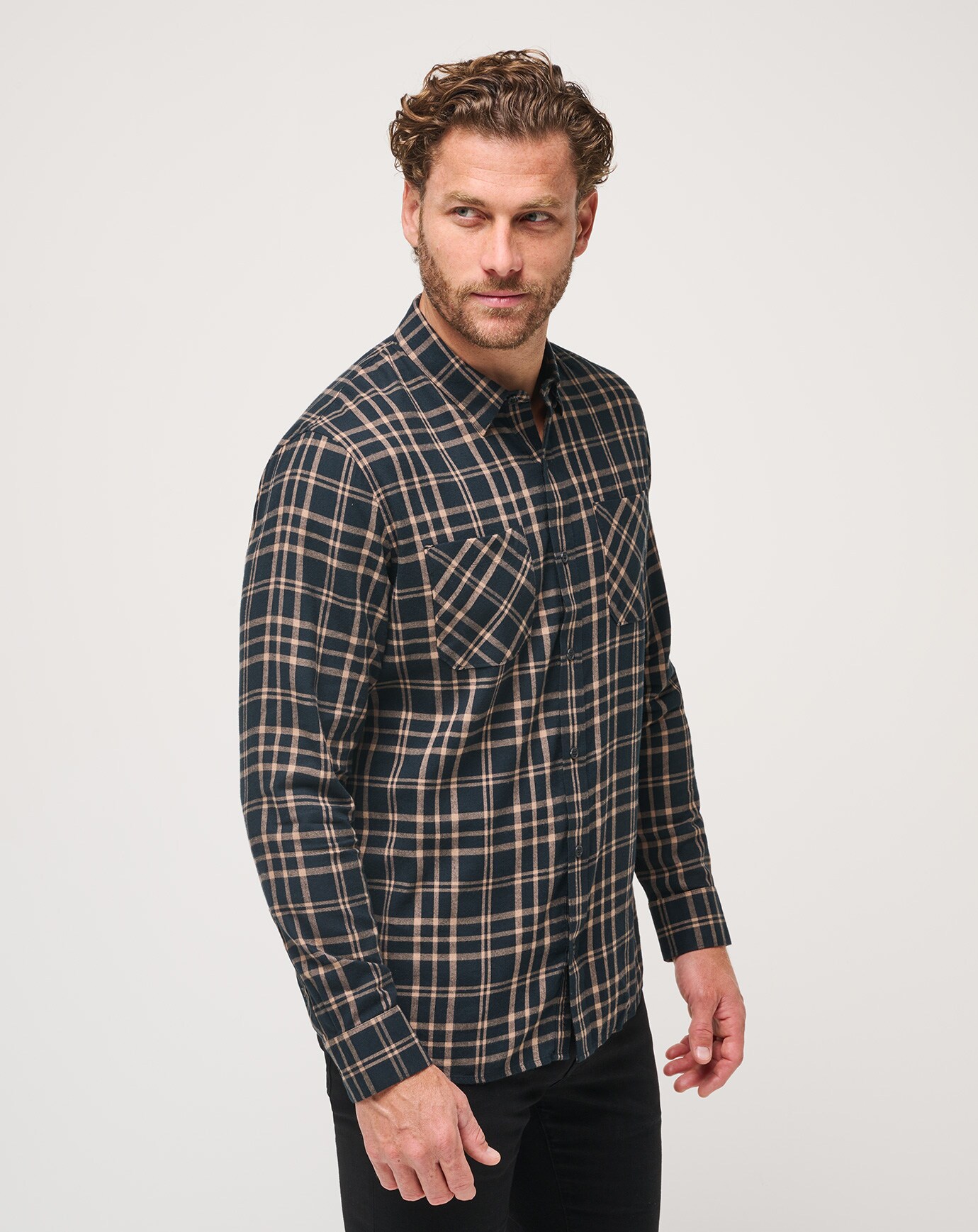 CLOUD FLANNEL PLAID BUTTON-UP | TravisMathew