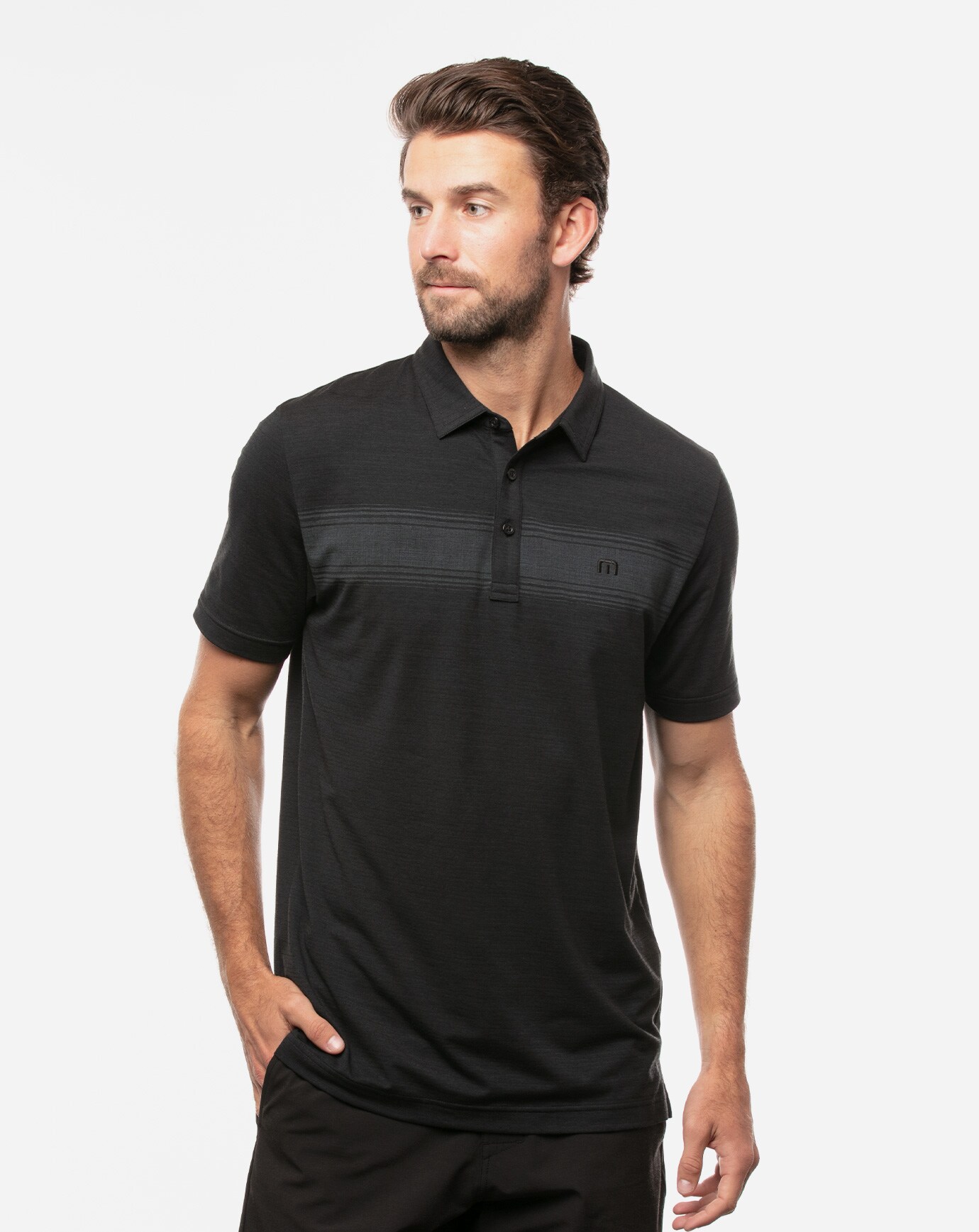 Life Sounds Better with Music Men Regular Fit Cotton Polo Shirts Classic Short Sleeve Polo Black