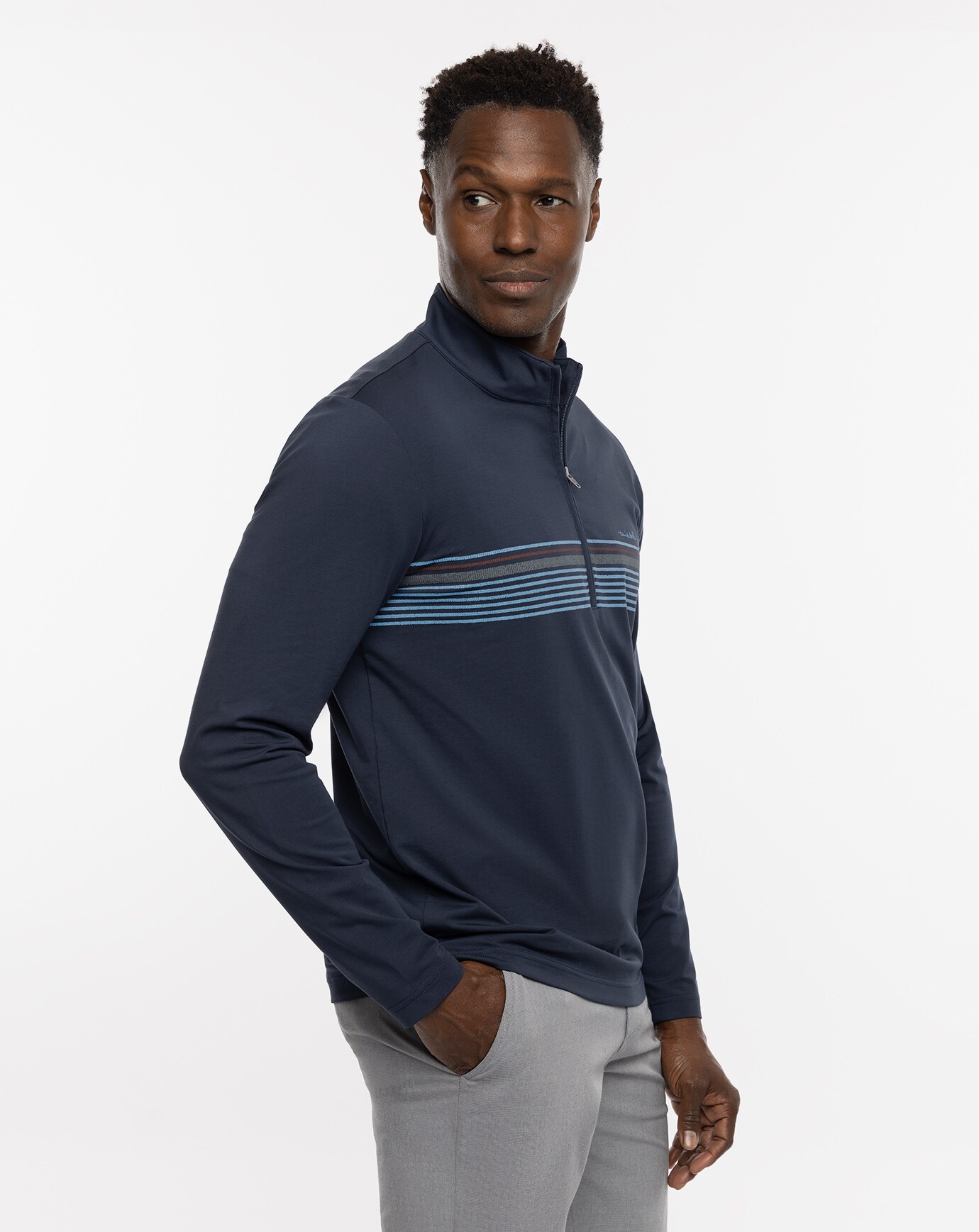 Men's quarter zip discount polo