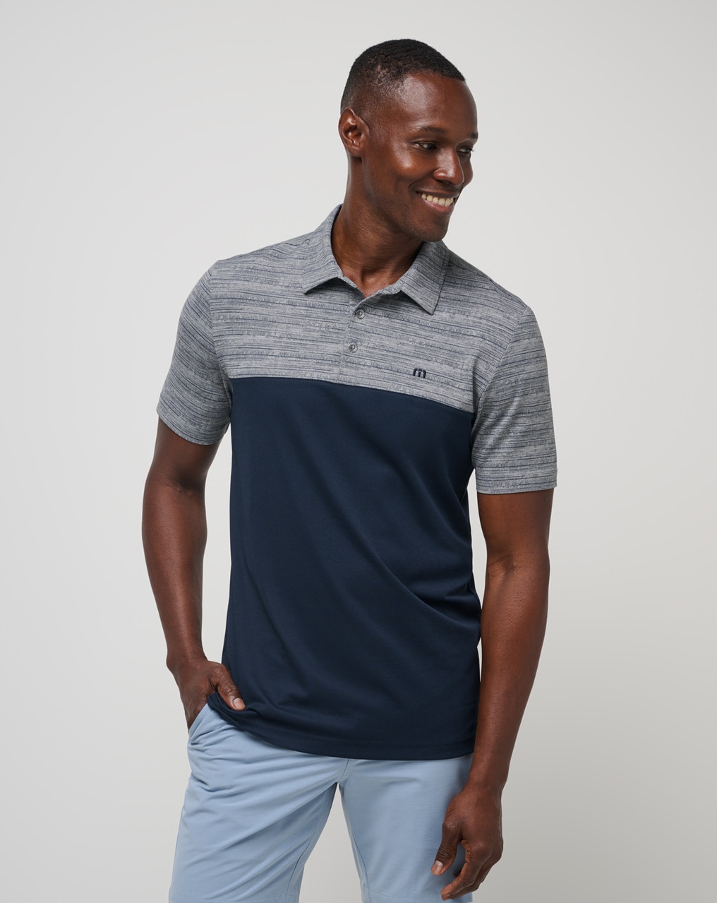 TravisMathew Rocky Beach Men s Polo Medium Heather Medium Grey