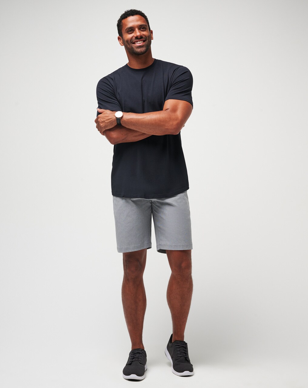 Grey t shirt deals black shorts