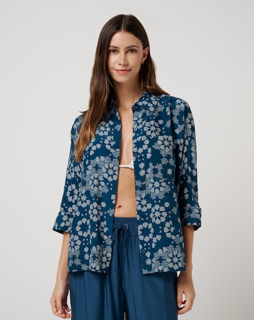 SAVANNA PRINTED BUTTON-UP