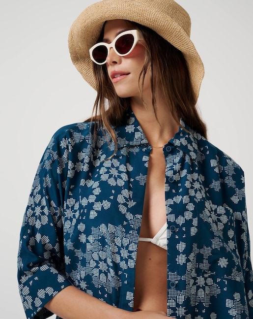 SAVANNA PRINTED BUTTON-UP