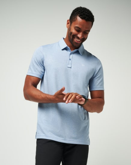White and blue deals polo shirt