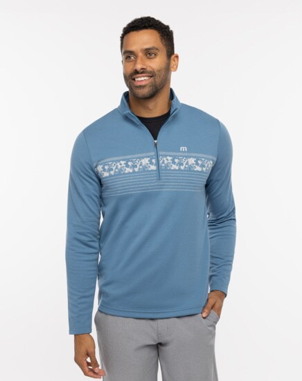 UPGRADED STRIPED QUARTER ZIP Image Thumbnail 1