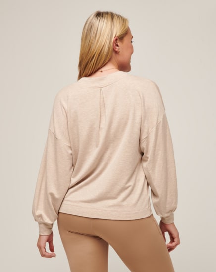 CLOUD TERRY VNECK TOP Image Thumbnail 1