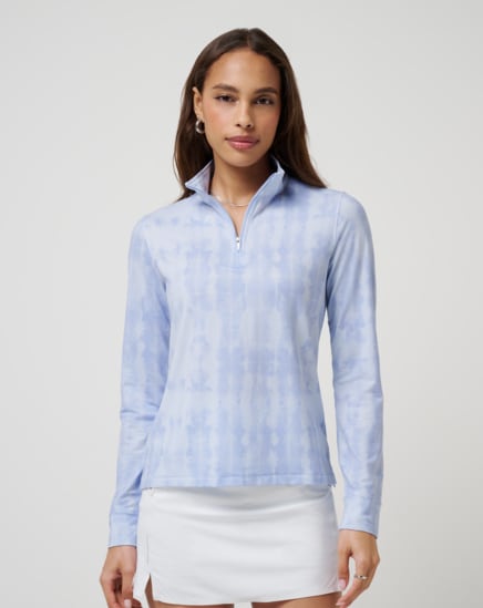 FEATHERWEIGHT PRINTED ZIP LONG SLEEVE Image Thumbnail 0