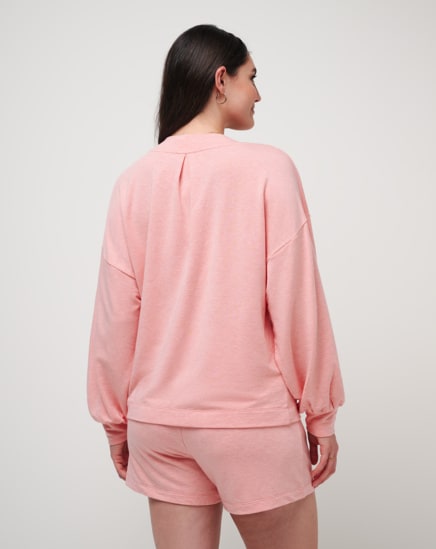 CLOUD TERRY VNECK TOP Image Thumbnail 4