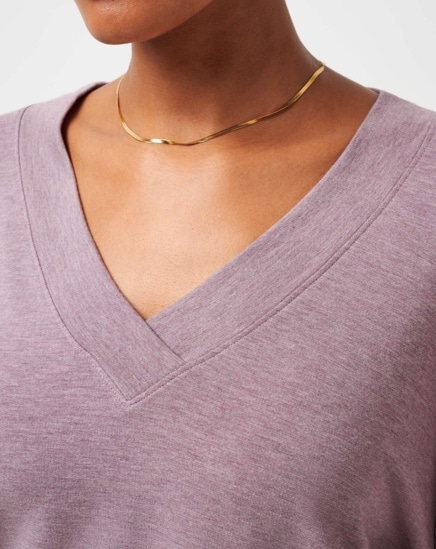 CLOUD TERRY VNECK TOP Image Thumbnail 2