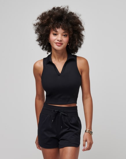 MOVEKNIT SLEEVELESS VNECK POLO Image Thumbnail 1