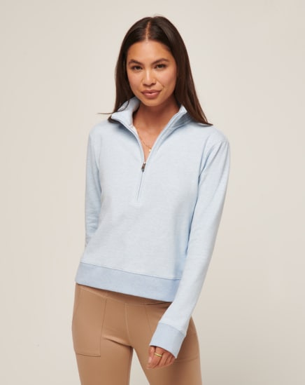 CLOUD SOFT FLEECE HALF ZIP MOCK NECK