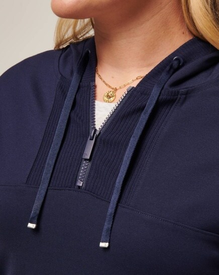 FRIDAY PONTE HALF ZIP HOODIE Image Thumbnail 3