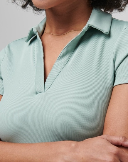 MOVEKNIT VNECK POLO Image Thumbnail 3