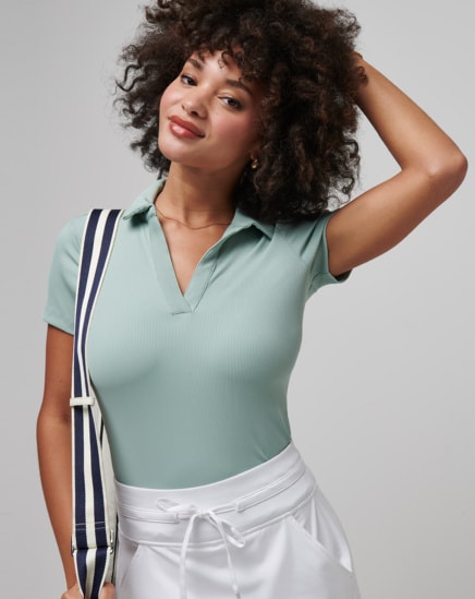 MOVEKNIT VNECK POLO Image Thumbnail 1