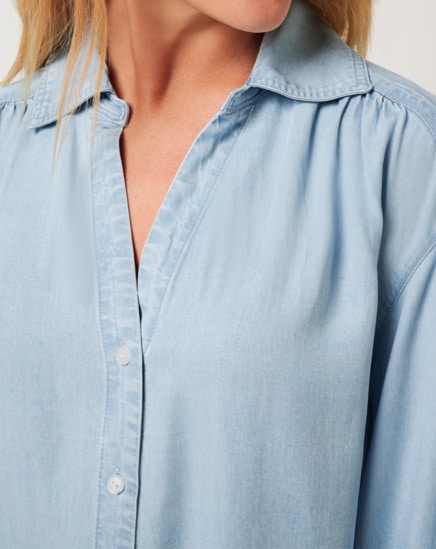 CHAMBRAY SHIRT DRESS Image Thumbnail 3