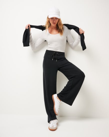CLOUD TERRY WIDE LEG PANT Image Thumbnail 3