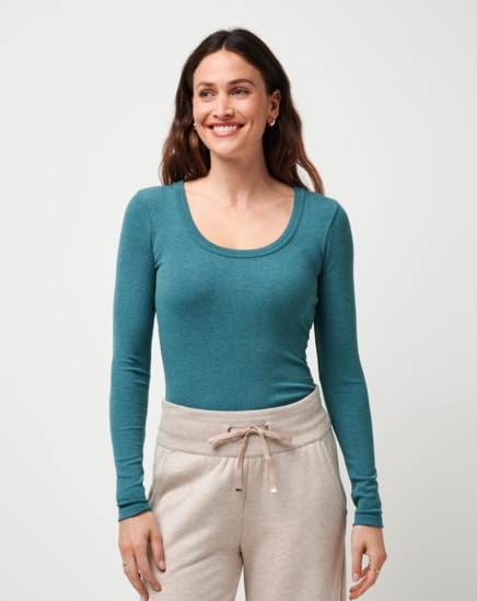 CLOUD RIB RETREAT LONG SLEEVE TOP Image Thumbnail 0