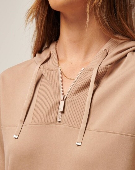 FRIDAY PONTE HALF ZIP HOODIE Image Thumbnail 3