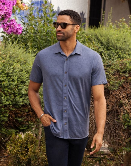 KNIT FEATHERWEIGHT TIDES BUTTON-UP Image Thumbnail 1