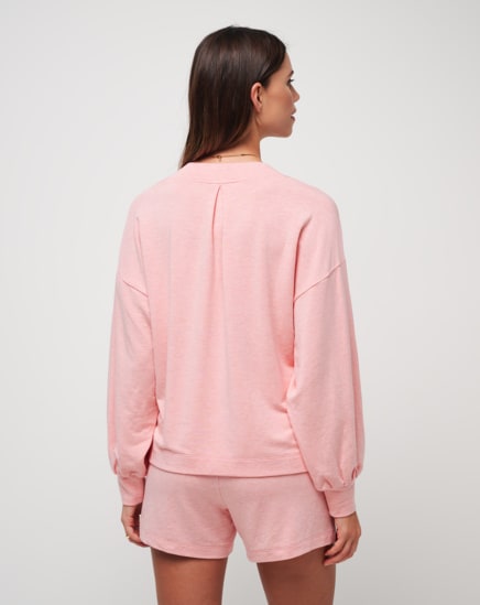 CLOUD TERRY VNECK TOP Image Thumbnail 1