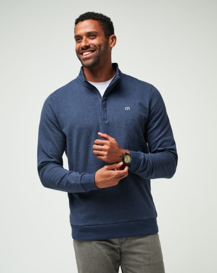 Quarter zip deals over button down