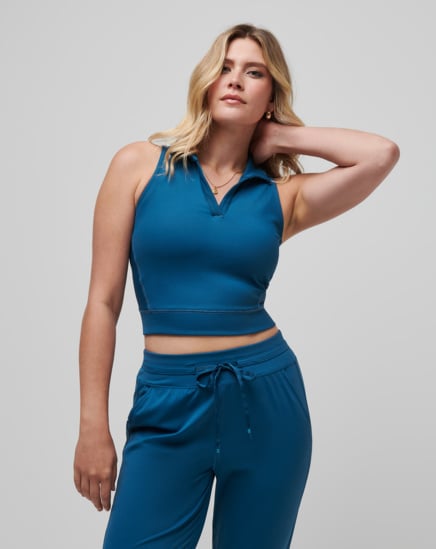 MOVEKNIT SLEEVELESS VNECK POLO Image Thumbnail 0