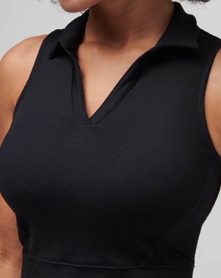 MOVEKNIT SLEEVELESS VNECK POLO Image Thumbnail 3