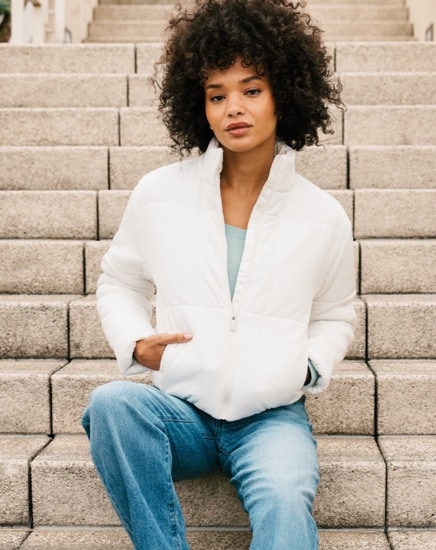White puffer top cheap