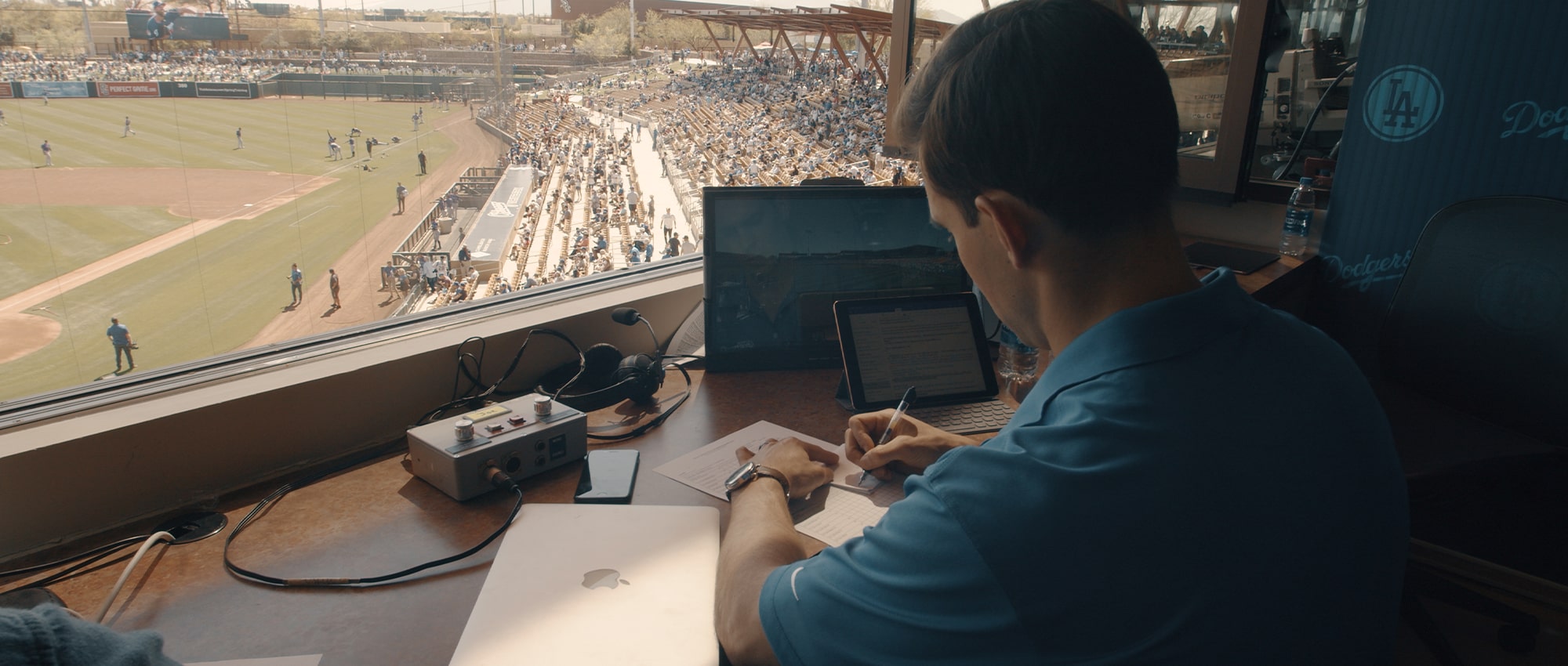 Dodgers broadcasters Orel Hershiser and Joe Davis became fast